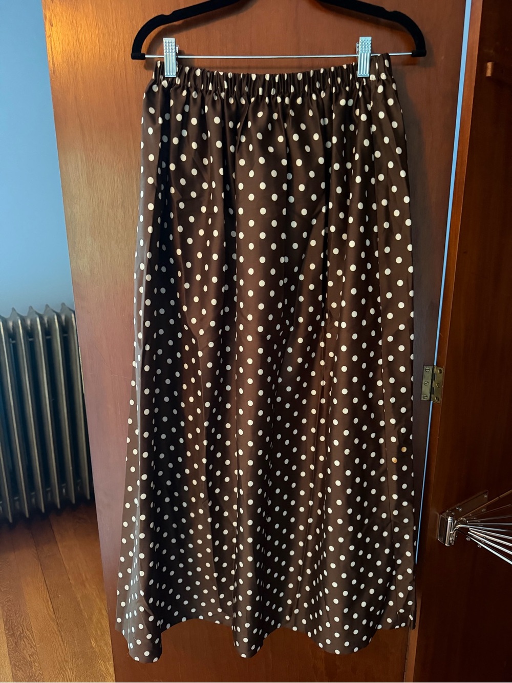 Brown Polka Dot Midi Skirt - Vintage